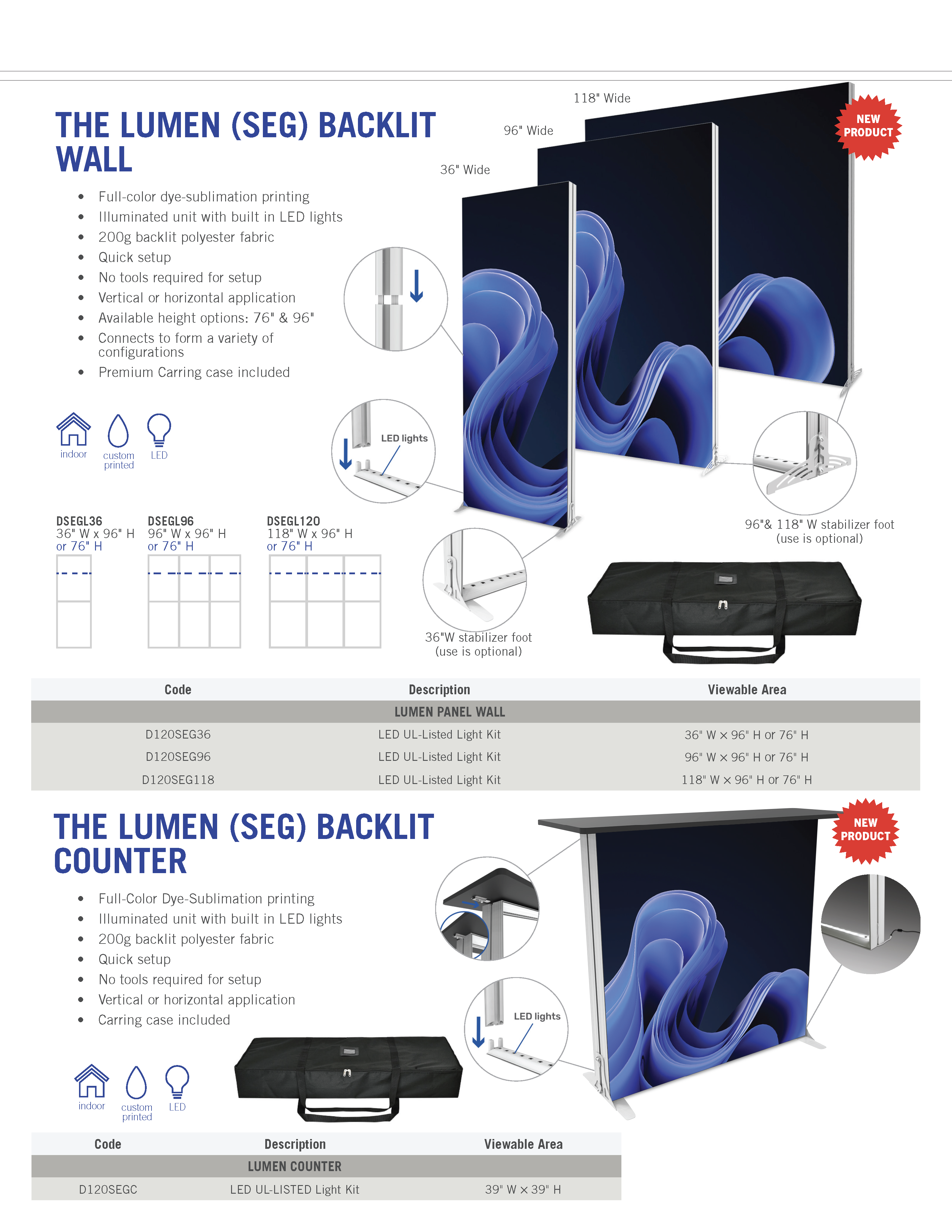Link to our Backlit SEG Displays Unbranded Sales Flyer